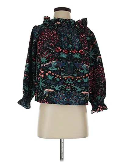 Pre-owned Tuckernuck 3/4 Sleeve Blouse In Teal