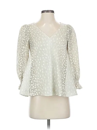 Pre-owned Tuckernuck 3/4 Sleeve Blouse In White