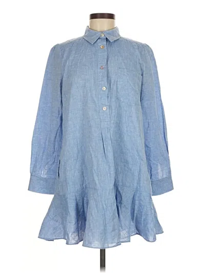 Pre-owned Tuckernuck 3/4 Sleeve Button Down Shirt In Blue