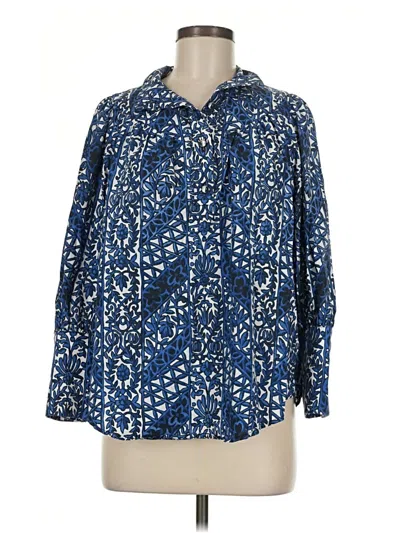 Pre-owned Tuckernuck 3/4 Sleeve Button Down Shirt In Blue