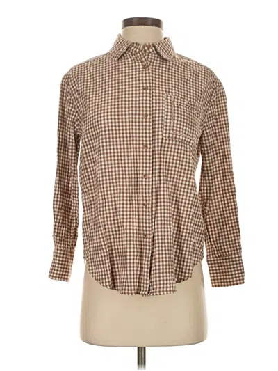 Pre-owned Tuckernuck 3/4 Sleeve Button Down Shirt In Brown