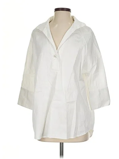 Pre-owned Tuckernuck 3/4 Sleeve Button Down Shirt In White