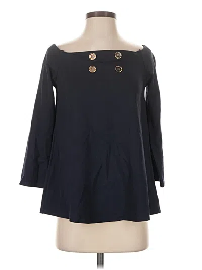 Pre-owned Tuckernuck 3/4 Sleeve Top Black Boatneck Tops