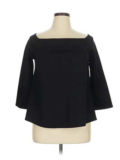 Pre-owned Tuckernuck 3/4 Sleeve Top Black Off The Shoulder Neckline Tops
