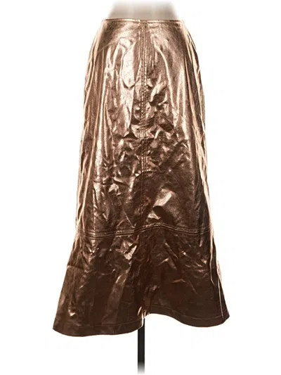 Pre-owned Tuckernuck Faux Leather Skirt In Gold