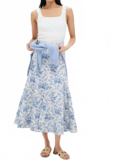 Tuckernuck Forget Me Not Floral Brynn Skirt In Blue