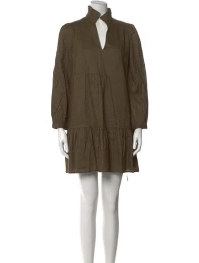 Pre-owned Tuckernuck Linen Mini Dress In Green