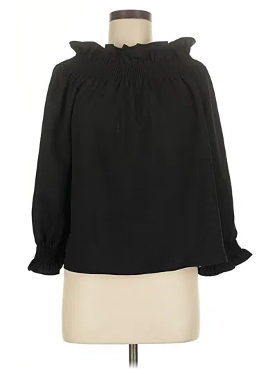 Pre-owned Tuckernuck Long Sleeve Blouse In Black