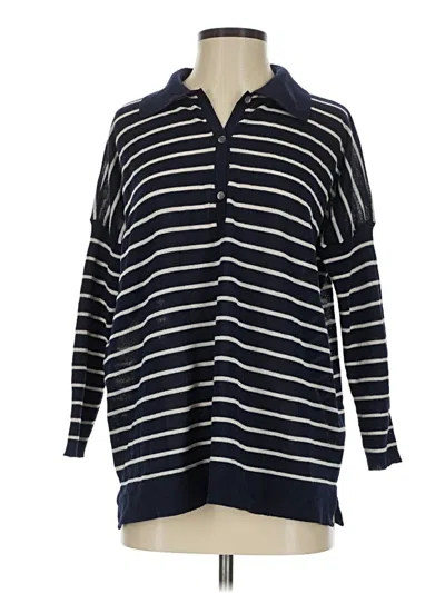 Pre-owned Tuckernuck Long Sleeve Blouse In Blue