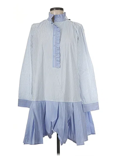 Pre-owned Tuckernuck Long Sleeve Blouse In Blue