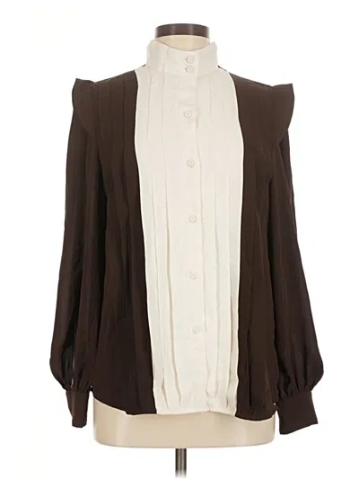 Pre-owned Tuckernuck Long Sleeve Blouse In Brown