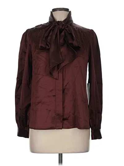 Pre-owned Tuckernuck Long Sleeve Blouse In Burgundy