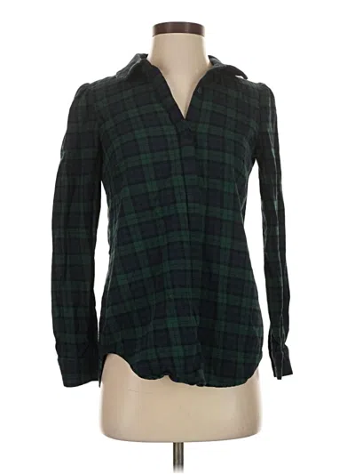 Pre-owned Tuckernuck Long Sleeve Blouse In Green