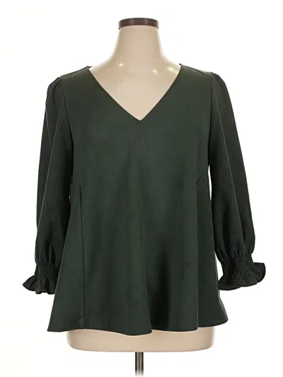 Pre-owned Tuckernuck Long Sleeve Blouse In Green
