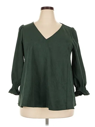 Pre-owned Tuckernuck Long Sleeve Blouse In Green