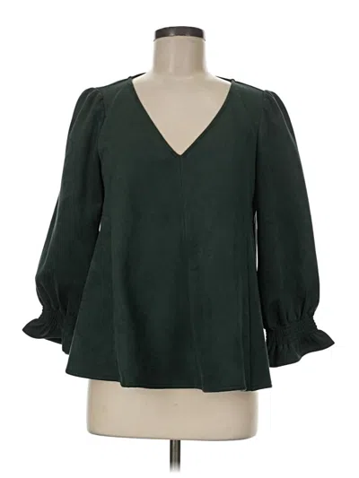 Pre-owned Tuckernuck Long Sleeve Blouse In Green
