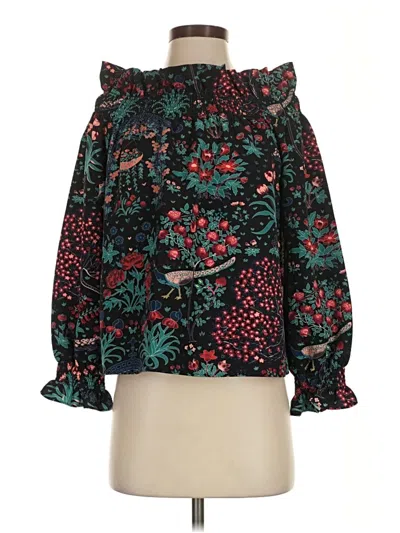 Pre-owned Tuckernuck Long Sleeve Blouse In Green