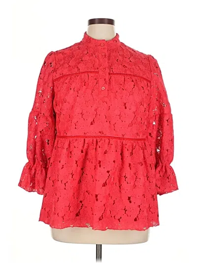 Pre-owned Tuckernuck Long Sleeve Blouse In Red