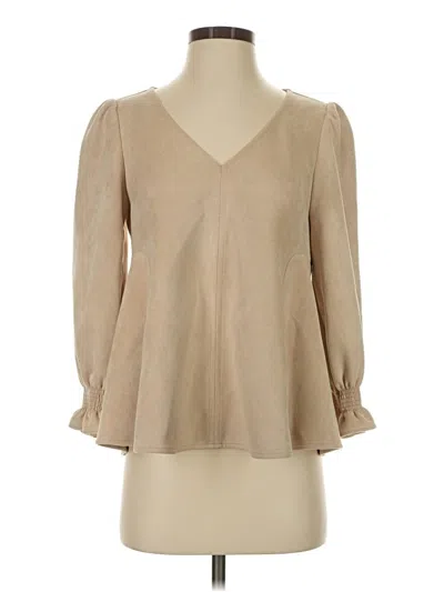 Pre-owned Tuckernuck Long Sleeve Blouse In Tan