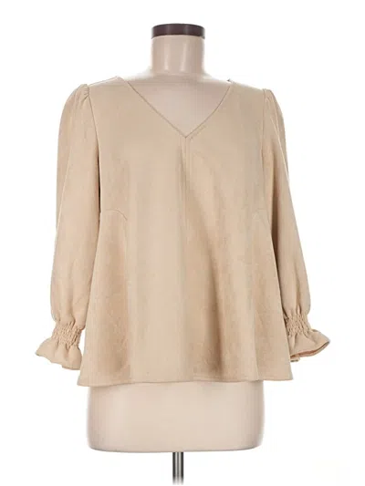 Pre-owned Tuckernuck Long Sleeve Blouse In Tan