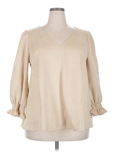 Pre-owned Tuckernuck Long Sleeve Blouse In Tan