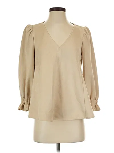 Pre-owned Tuckernuck Long Sleeve Blouse In Tan