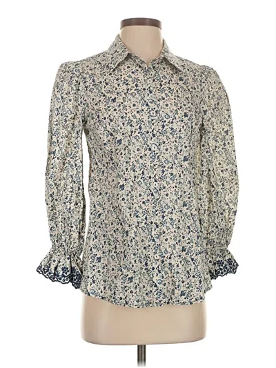 Pre-owned Tuckernuck Long Sleeve Blouse In White