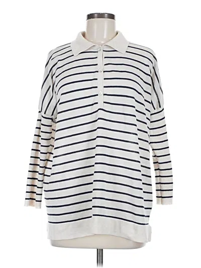 Pre-owned Tuckernuck Long Sleeve Polo Shirt In White