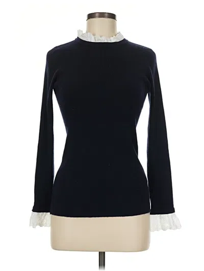 Pre-owned Tuckernuck Long Sleeve Top Blue Turtleneck Tops