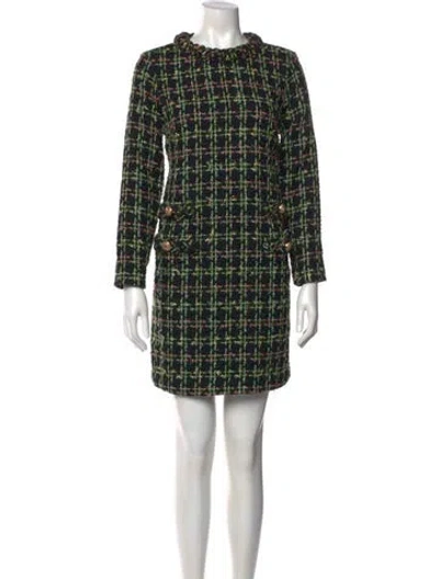 Pre-owned Tuckernuck Plaid Print Mini Dress In Green