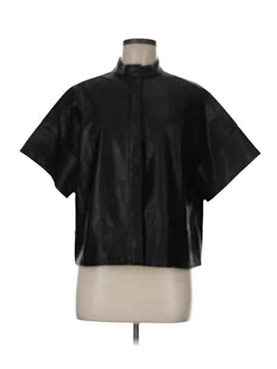 Pre-owned Tuckernuck Short Sleeve Blouse In Black