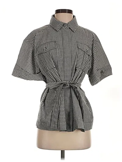 Pre-owned Tuckernuck Short Sleeve Blouse In Black