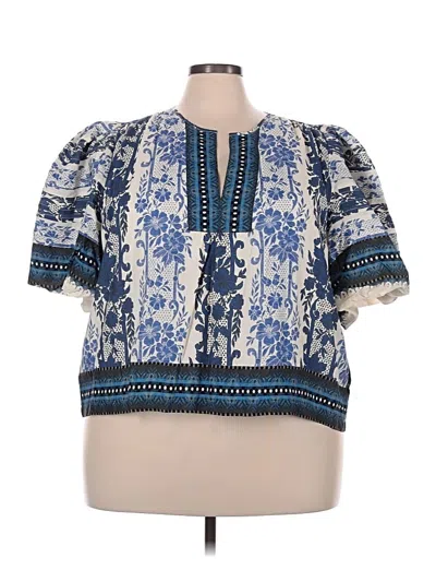 Tuckernuck Short Sleeve Blouse In Blue
