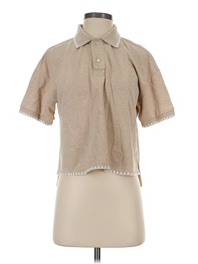 Pre-owned Tuckernuck Short Sleeve Blouse In Brown