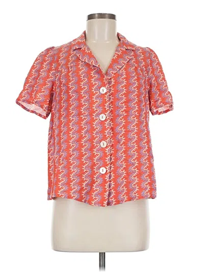 Pre-owned Tuckernuck Short Sleeve Blouse In Orange