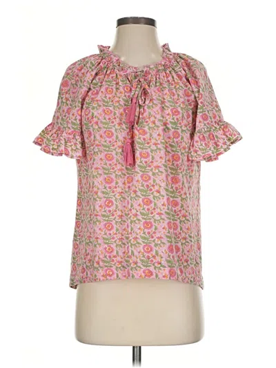 Pre-owned Tuckernuck Short Sleeve Blouse In Pink