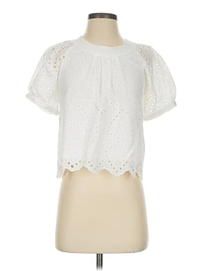 Pre-owned Tuckernuck Short Sleeve Blouse In White