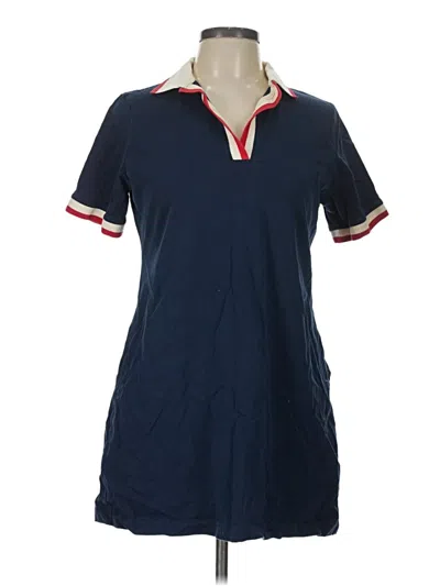Pre-owned Tuckernuck Short Sleeve Top Blue Collared Neckline Tops