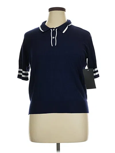 Pre-owned Tuckernuck Short Sleeve Top Blue Collared Neckline Tops