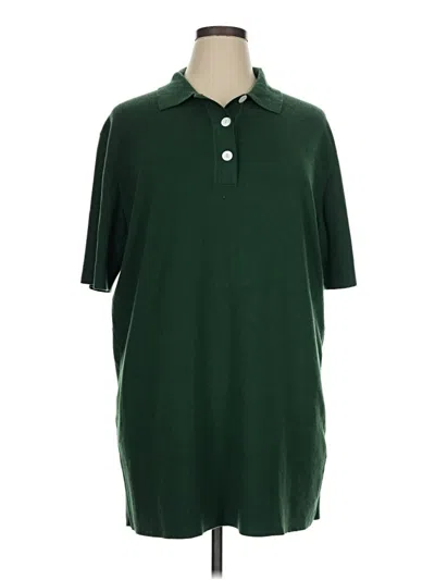 Pre-owned Tuckernuck Short Sleeve Top Green Collared Neckline Tops
