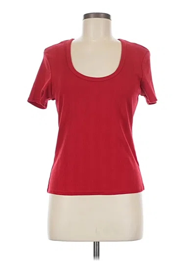 Pre-owned Tuckernuck Short Sleeve Top Red Scoop Neck Tops