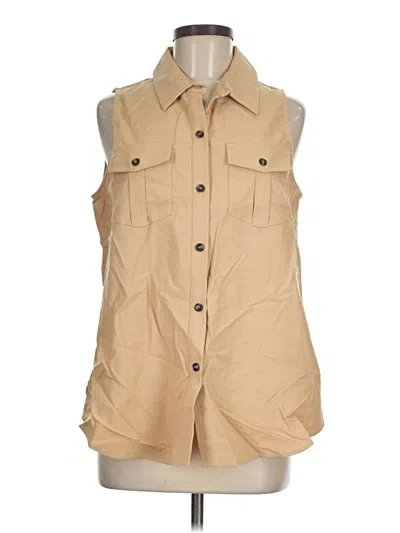 Pre-owned Tuckernuck Sleeveless Button Down Shirt In Tan