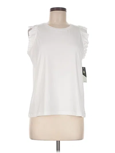 Pre-owned Tuckernuck Sleeveless Top White Ruffles Neckline Tops