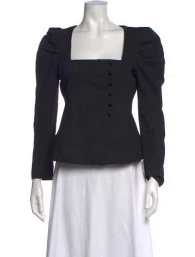 Pre-owned Tuckernuck Square Neckline Long Sleeve Blouse W/ Tags In Black
