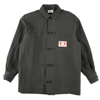 Tuckshop Men's Grey Kung Fu Shirts - Charcoal