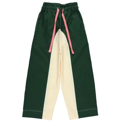 Tuckshop Women's Green / White Switching Easy Pants - Green In Green/white