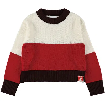 Tuckshop Women's Red / Brown / White Multicolor Sweater - Red X Brown In Red/brown/white