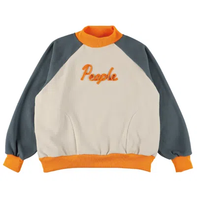 Tuckshop Women's Yellow / Orange / Neutrals Fleece Sweater - Gray X Orange In Yellow/orange