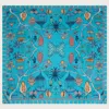 Tudadesign Women's Green / Blue / Pink Silk Scarf 140cm Bird Cage