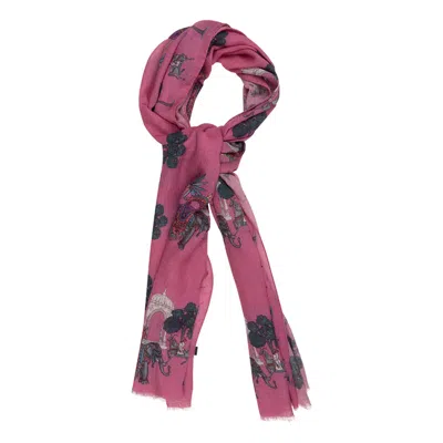 Tudadesign Women's Pink / Purple Cashmere/silk Scarf Indian Elephant
